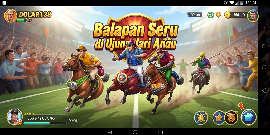 Tampilan gameplay balapan mendebarkan di DOLAR138.