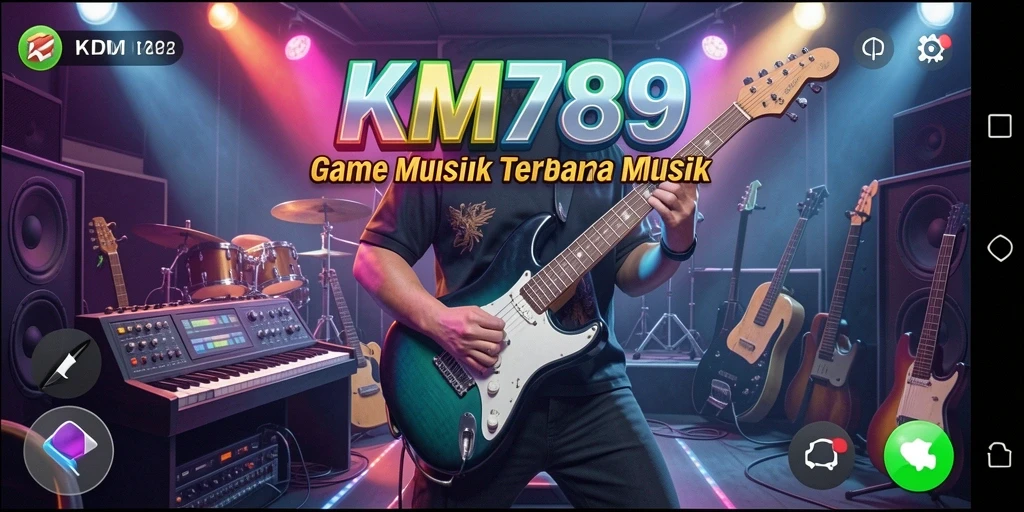 Screenshot gameplay KM789 menampilkan pemain menikmati berbagai lagu.