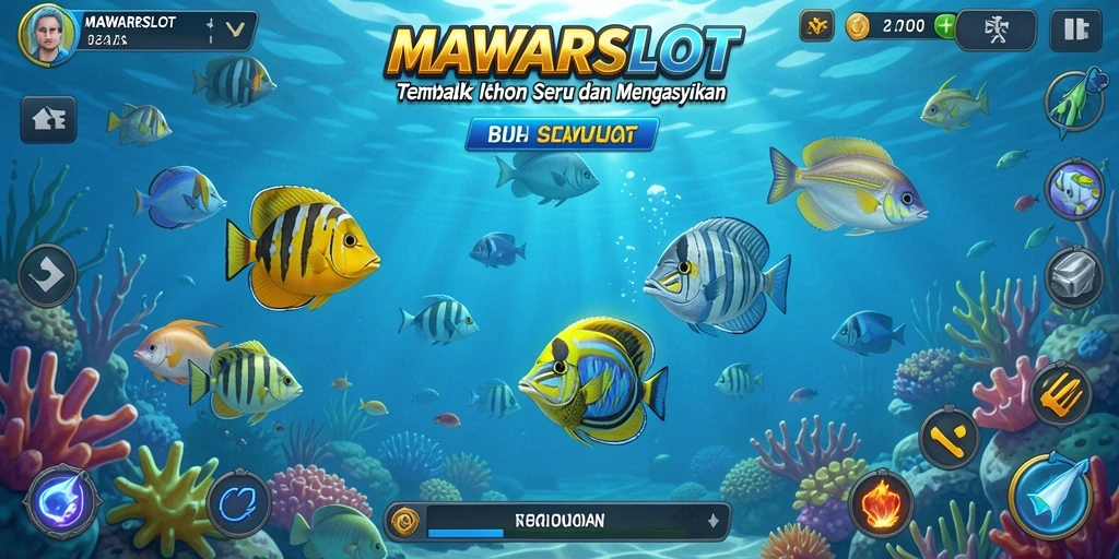 Tampilan gameplay seru dalam MAWARSLOT yang penuh aksi Tembak Ikan.