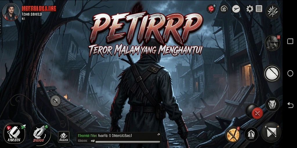 Tangkapan layar bermain PETIRRP dengan suasana menyeramkan.