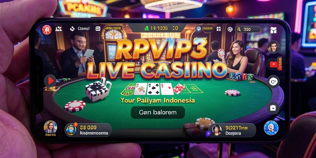 Tampilan gameplay RPVIP3 yang mendebarkan dengan dealer langsung.