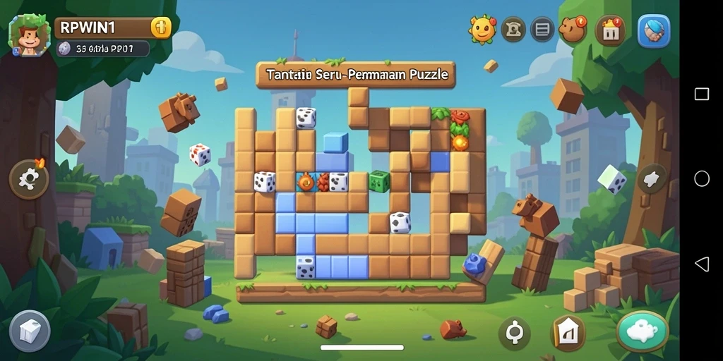 Tampilan gameplay seru RPWIN1 dengan berbagai tantangan puzzle.
