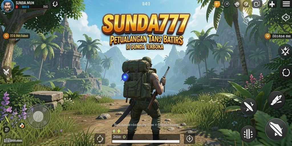 Tangkapan layar gameplay SUNDA777 menampilkan eksplorasi dunia yang luas dan dinamis.