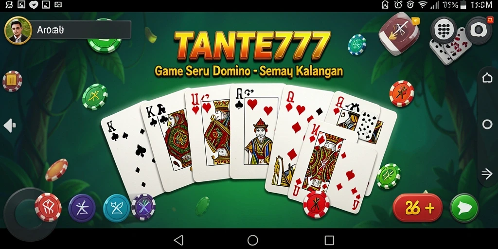 Tangkapan layar dari gameplay seru TANTE777 yang menampilkan papan Domino.