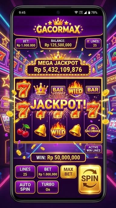 Tampilan utama aplikasi gacormax yang sederhana dan menarik.